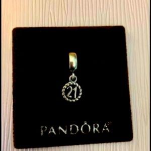 Authentic Pandora “21” Charm - Sterling Silver - BRAND NEW